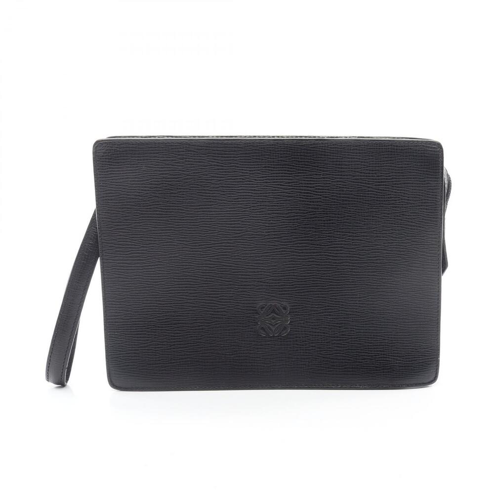 Loewe Anagram Pouch Leather Shoulder Bag Black